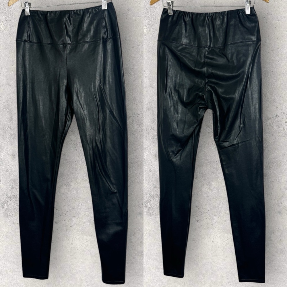 Aritzia Wilfred Free Daria Vegan High Rise Faux Leather Leggings Sz Large Black